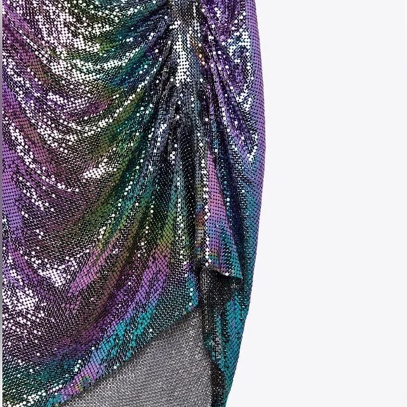 NWT Zara Shiny Halter Mini Dress - Picture 11 of 11